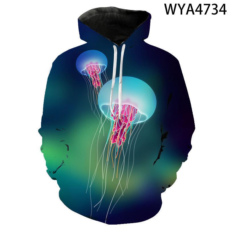 Men Women Children Jellyfish Sweatshirts Hoodies 3D Printed Streetwear Cool Boy Girl Kids Pullover Long Sleeve Fashion Jacket