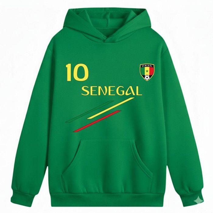 Jogging Foot Child - NPZ - Number 10 Supporter Edition - Green - Senegal Flag - Pockets and Elastic Waist