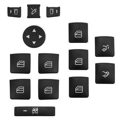 14pcs/set Car Door Armrest Window Switch Button Trim Cover Sticker for Mercedes Benz GLK ML GL A B C E G Class W204 X166