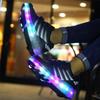 Chaussures LED de Qualité Premium avec Roues Patins à Roulettes Lumineux en Maille Baskets Homme Femme