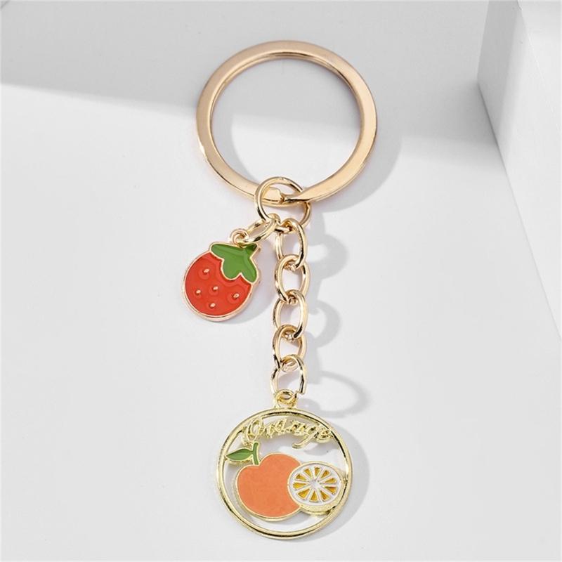 Lovely Keychains Cherry Heart Plant Fruit Keyrings Pendant Designs for Trendy Women And Girls As Friendship Gifts