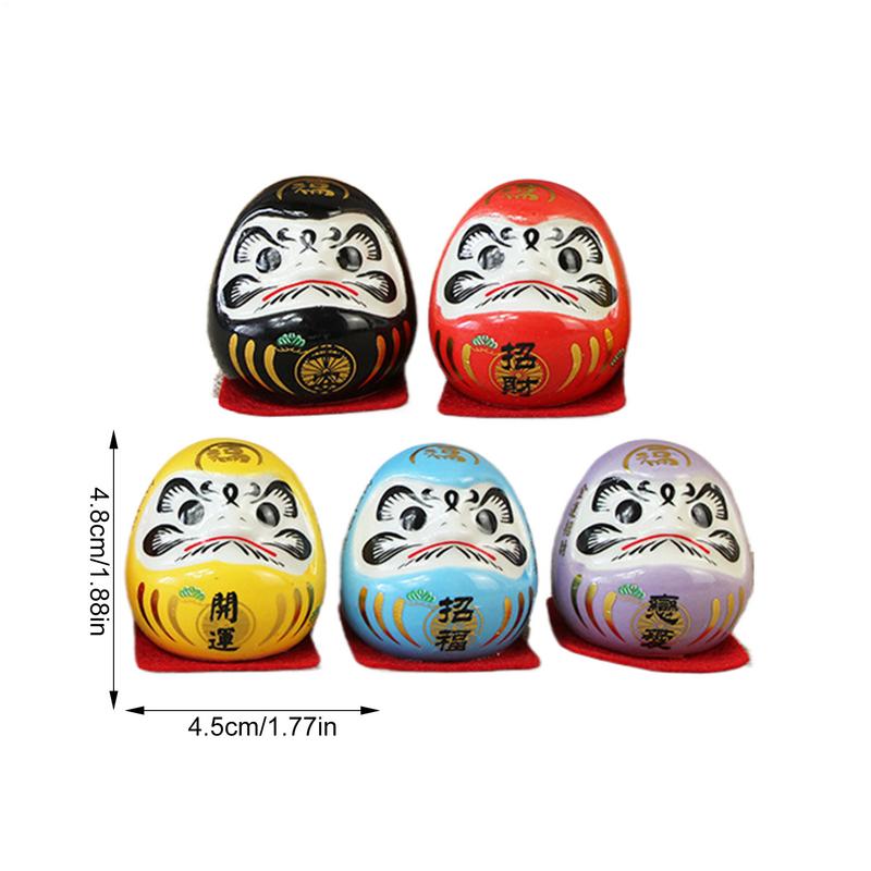 Japanese Ceramic Daruma Doll Crafts Lucky Charm Fortune Ornament Landscape Home Decor Accessories Gifts Living Room Decoration