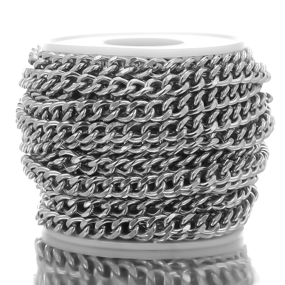 

1 Meter Stainless Steel Cuban Chains Bulk for DIY Jewelry Making Crafts Bracelet Accessories Handmade Hip Hop Necklace Findings