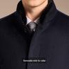 Antonio Men's Mid-Length Wool & Cashmere Coat with Detachable Liner & Mink Fur Collar