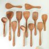 Unpainted Wenge Wood Long-Handled Spatula for Non-Stick Pans - Solid Wood Cooking Utensil, Ladle & Tableware