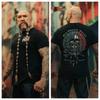 Unisex Graphic T Shirt Mex American Patriot Aztec Calendar Skull Cross Rifle Double Side Print Usa Mexico Flag Color