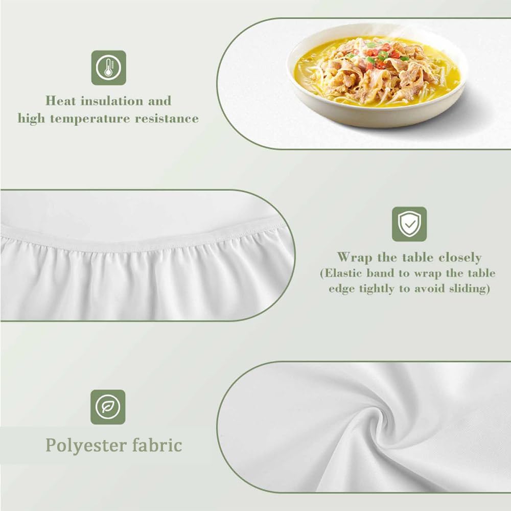 60/90/120Cm Round Table Cover Waterproof Oil-Proof Tablecloth Elastic Fitted Round Table Cover for Kitchen Dining Wedding Party