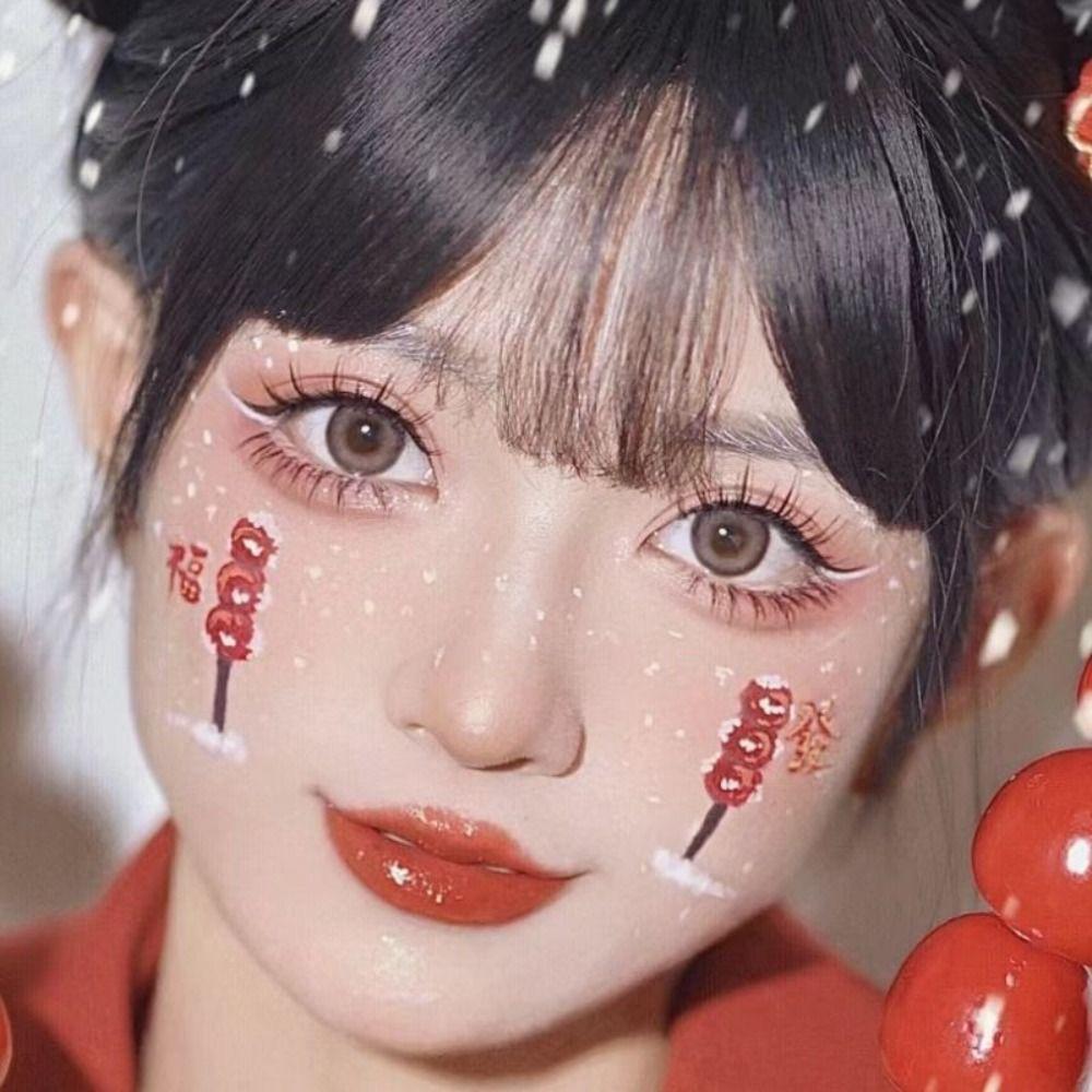 Long Lasting New Year Face Tattoo Waterproof Cheek Temporary Tattoo  Festival Holiday Events