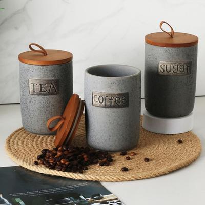 Zuckerdose aus Keramik, versiegelter Vorratsbehälter mit Deckel, lebensmittelecht, BPA-frei, große Kapazität, Kaffeebohnen-Zuckerbehälterhalter