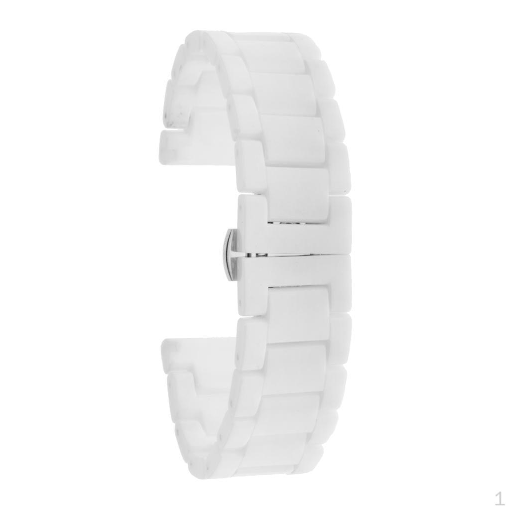 Ремешок для часов Браслет Двойная складная застежка для любых White 16mm