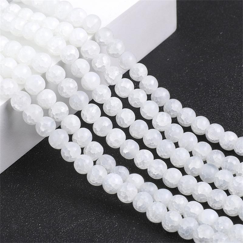 8mm Colorful Glass Crack Beads For Jewelry Making DIY Necklace Bracelet Phone Chain Lighting