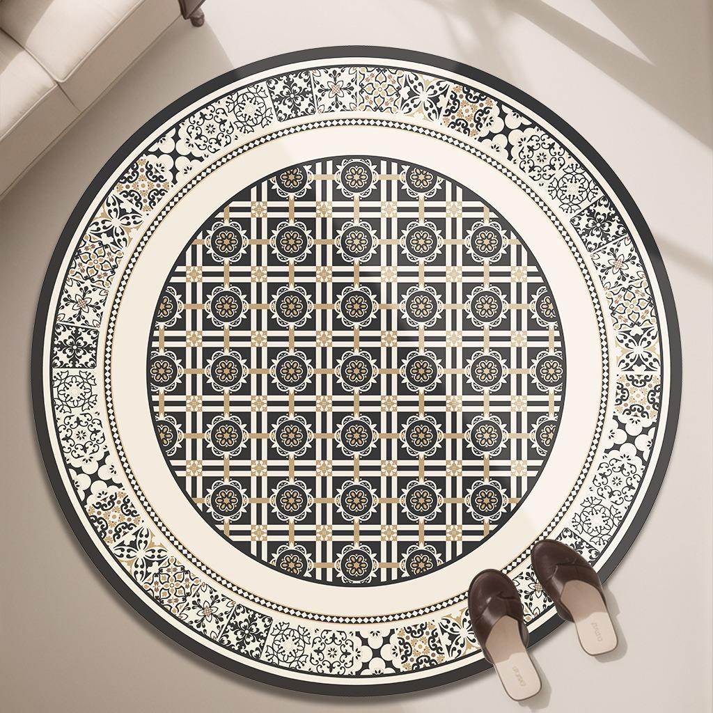 Light Luxury Geometric Artistic Mandala Floral Printed Carpet Table Chair Mat Suitable for Living Room Bedroom Decoration Mat