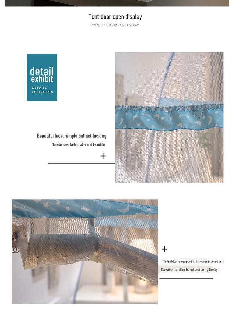 Mongolian Yurt Foldable Mosquito Net for Home & Dorm Bunk Beds - No Installation Needed