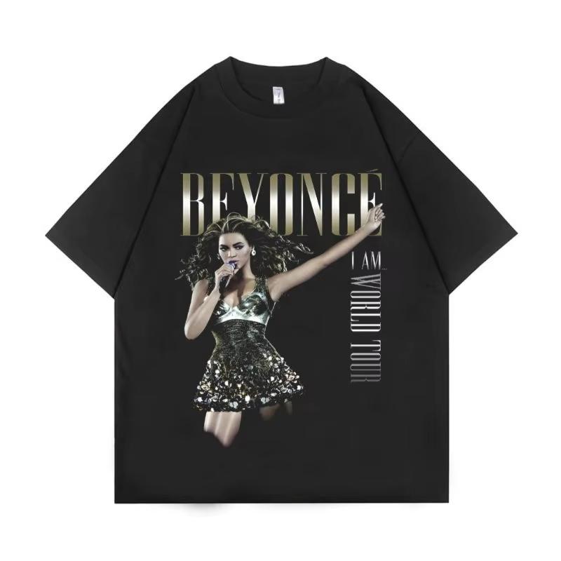

2026 High Quality Summer New Unisexs Tshirt KAOS BEYONCE Actress Tshirt Singer Band Music Short Sleeve Retro Fashion Soft Tshirt M