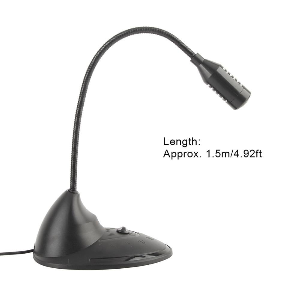 ABS Schwarz Omnidirektional Richtcharakteristik 3,5mm Stecker Verstellbarer Schwanenhals Kabelgebundenes Notebook-Mikrofon