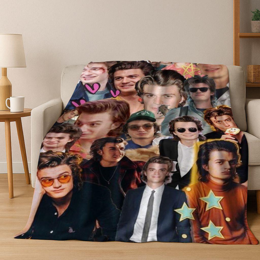 2026 New Joe Keery Art Flannel Blanket,warm and Cozy Soft Throw Blanket for Home Bedroom Bed Sofa Picnic Office Cover Gift Kids