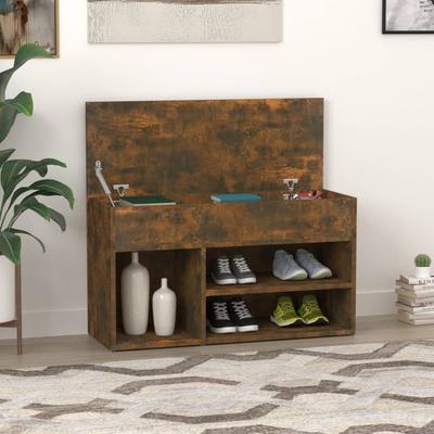 Vidaxl Bench With Shoe Storage, Smoked Oak, 80X30X45 Cm