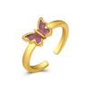  European American Creative Drip Butterfly Open Adjustable Ring Women Retro Ins Simple Index Finger Joint Jewelry Gift