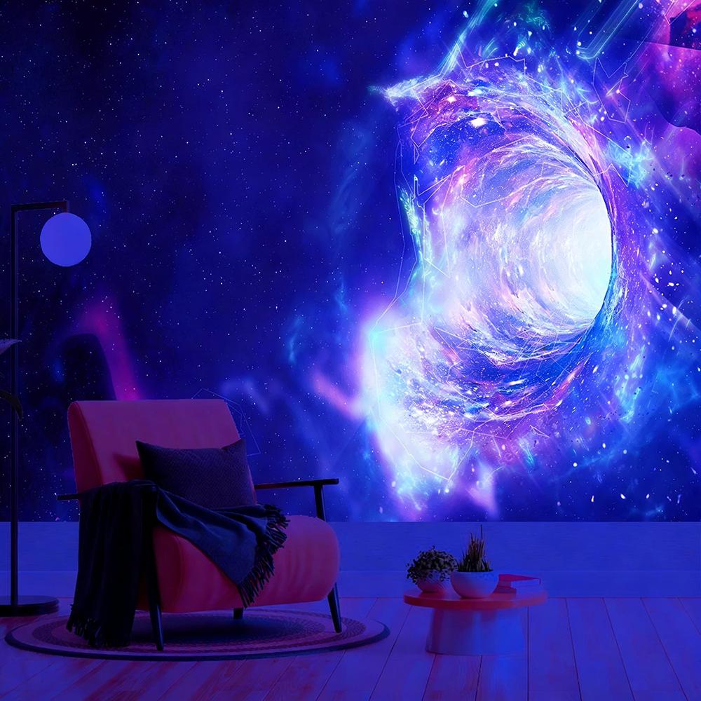 Glowing Cosmic Galaxy Tapestry Uv Reaction Tapestry Background Decoration Wall Hanging Bedroom Party Decoration