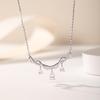 S925 Sterlingsilber Schlüsselbein-Kette für Damen mit Sternen-Tropfen-Anhänger, Luxuriöses High-End-Design, Vielseitiges Accessoire