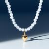 14Kgf Heart Pendant Natural Stone Necklace 92.5 Silver Csne0009
