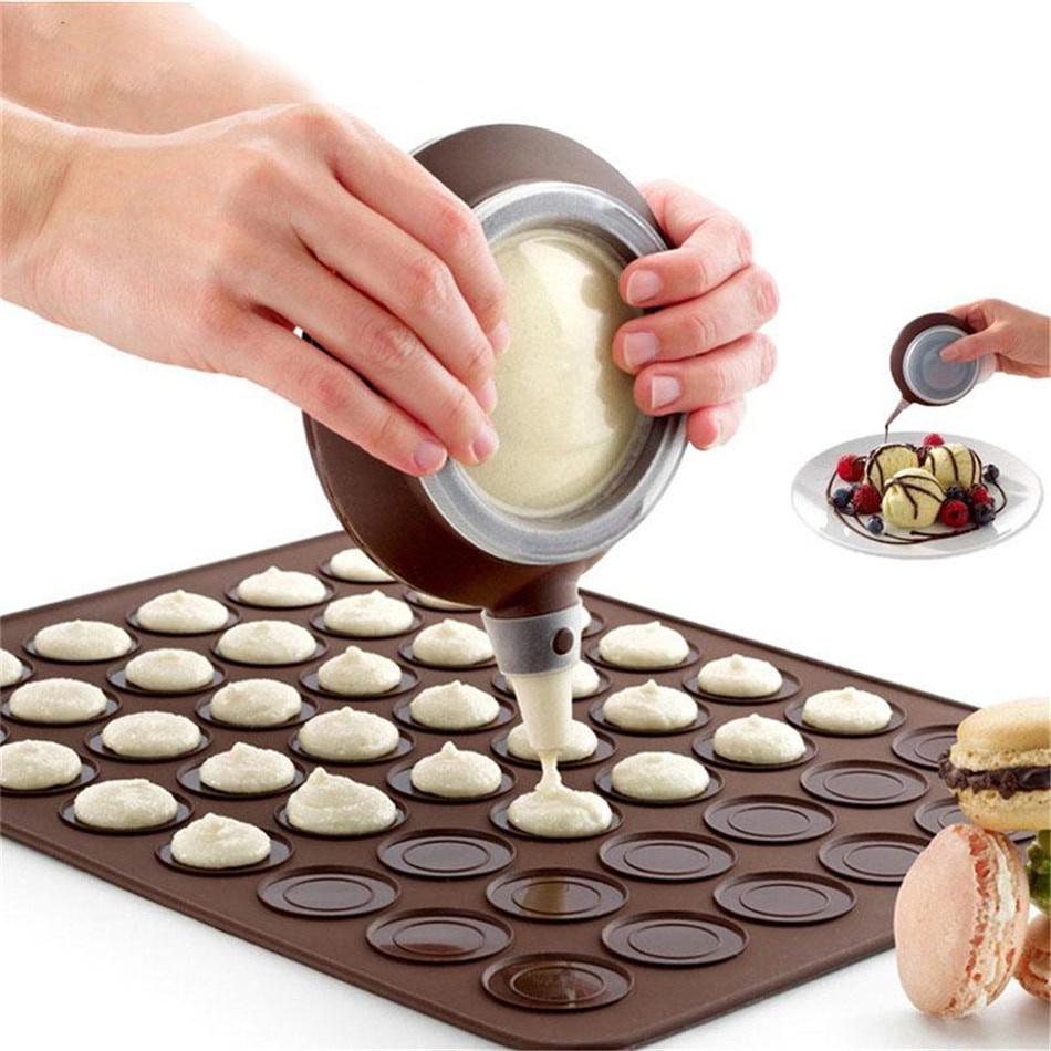 Bakery Silicone Cake Muffin Macaroon Piping Icing Baking Tool Pot 4 Nozzles Set for Kitchen Bakeware Tools