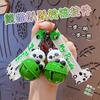 Cartoon Panda Lying Down Bell Keychain Pendant Cute Couple Car Key Chain Pendant Creative Small Gift