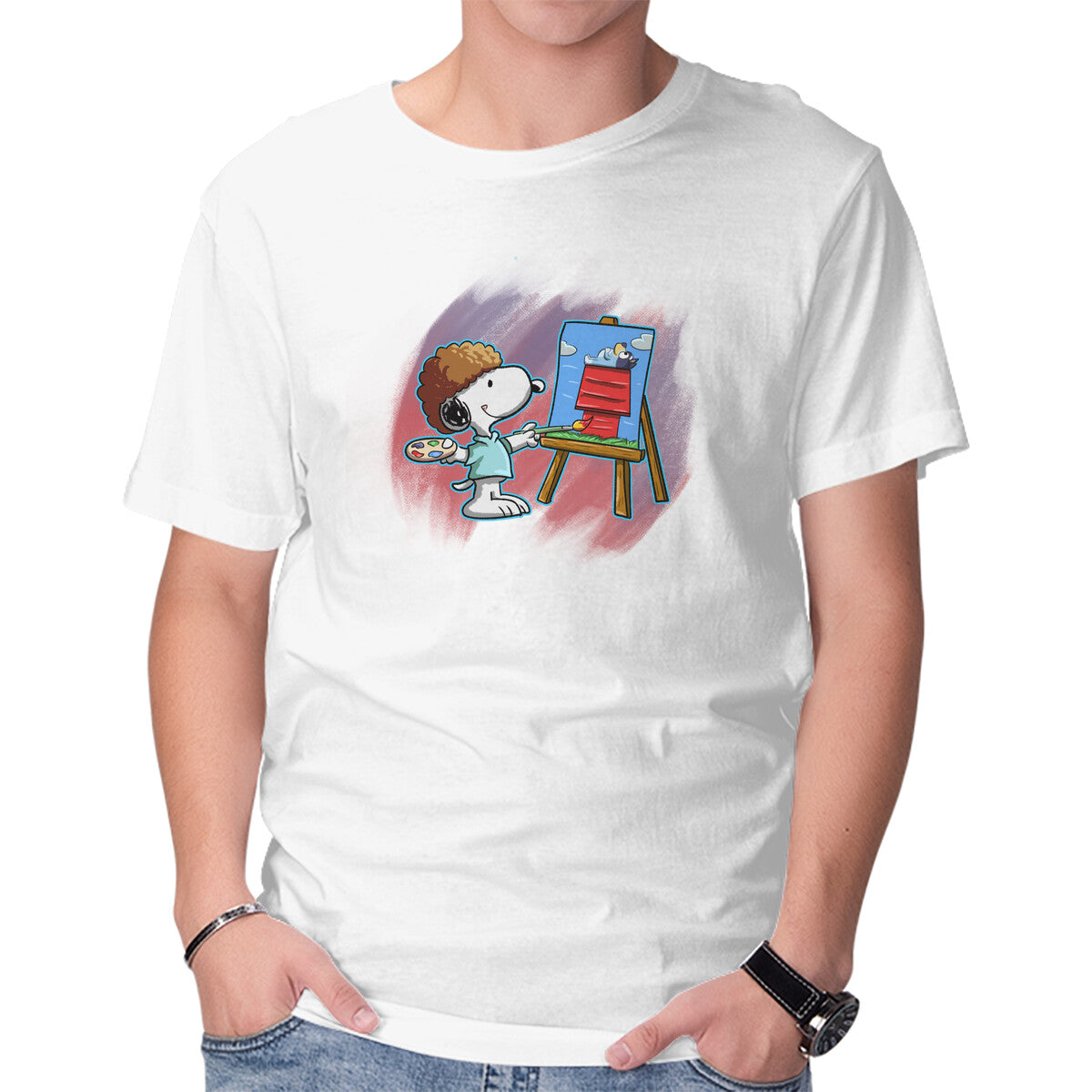Unisex Crew Neck T-Shirt Paint My Friend Graphic Short Sleeve Casual Tee S