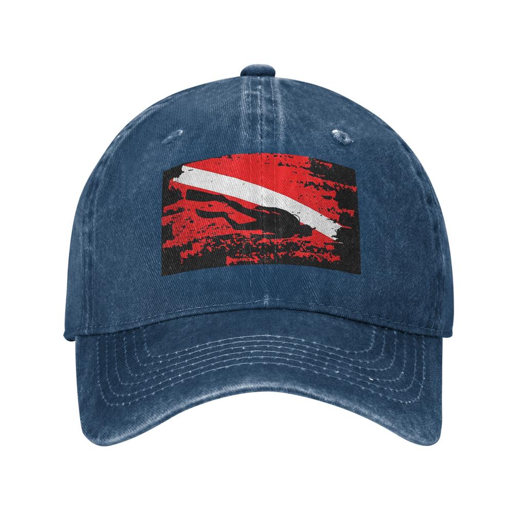 Taucher Tauch Flagge Marine Taucher Tauch Denim Stoff Kappe Lässig Baseballkappen Verstellbare Mütze Sommer Unisex Baseballmützen