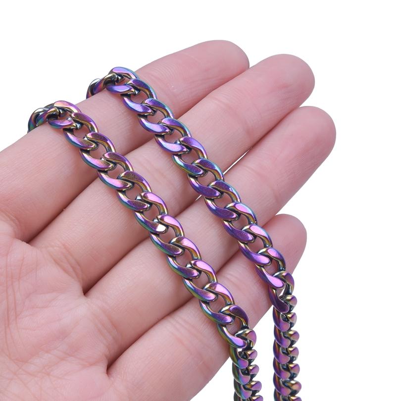 45/50/60/70/80/90cm Long Stainless Steel Cuban Link Chain Necklaces For Women Men Accessories Punk Fashion Choker Jewelry Collar