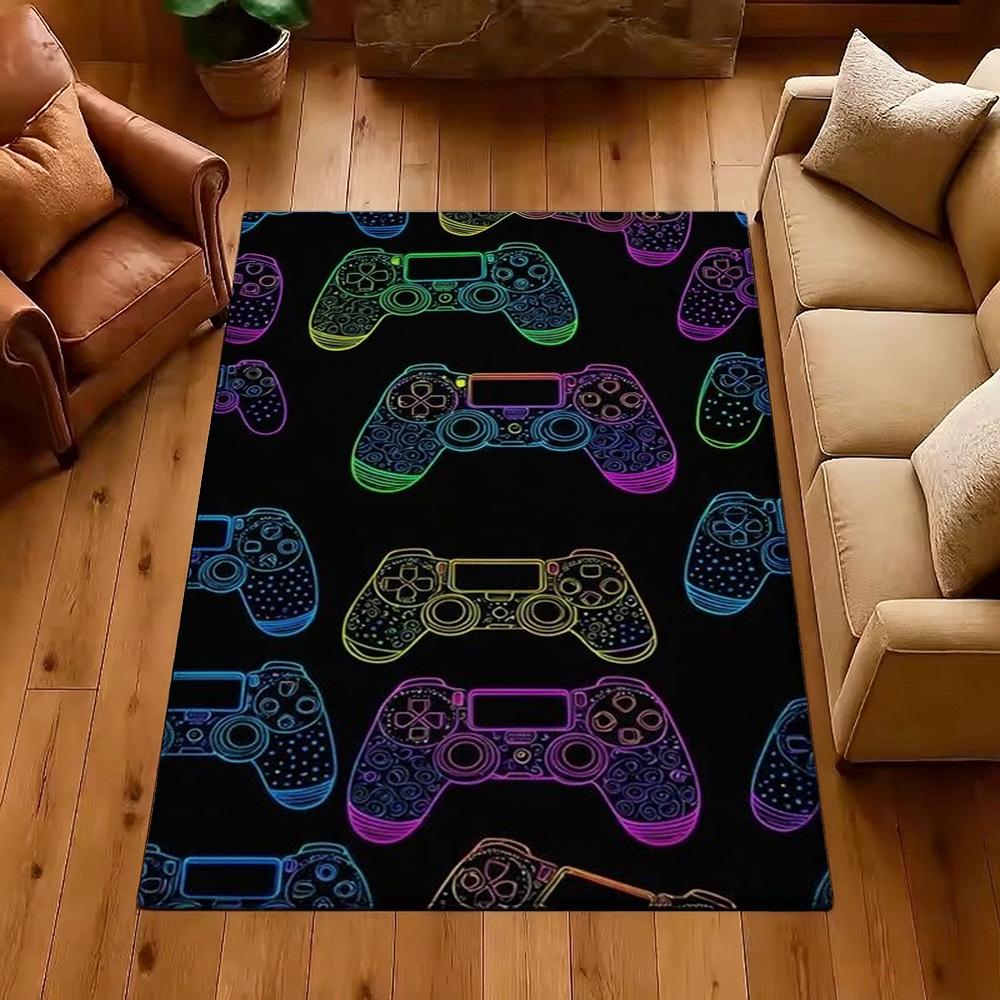 Colorful Game Controllers Patterned Rug Absorbent Nonslip Carpet For Bedroom Kitchen Bathroom Home Decor Halloween Gift