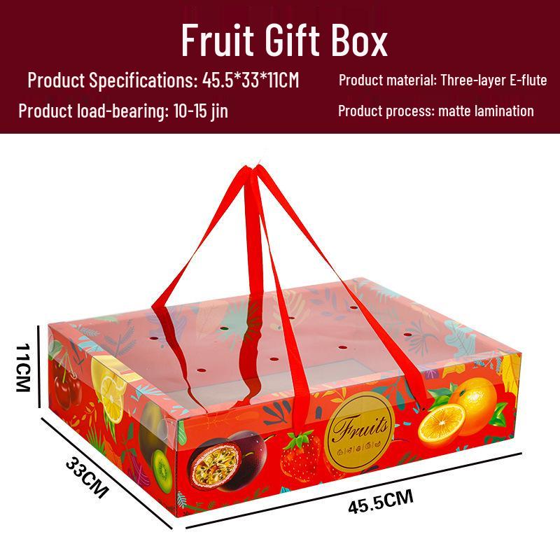 Ins Style Transparent Fruit & Flower Gift Box, 10 Jin Capacity, Leather Mixed Gift Box