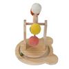 Wooden Turntable Base Cat Ball Toy Self Entertainment Strong Structure Interactive Cat Scratching Ba