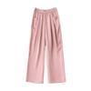 Narrow version wide-leg pants women's spring new high-waisted loose jacquard satin straight trousers casual pants
