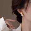 Silver Needle Pearl Horse Pendant Earrings: Retro, Elegant, Niche, Versatile for Women