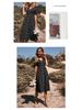 Women's Summer Cotton Linen V-Neck Short Sleeves Buttoned Dress European American Style