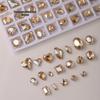K9 Champagne Nail Art Rhinestone Jewelry - High Quality Irregular Crystal, Fat Square, Water Drop, Heart-Shaped Decorations