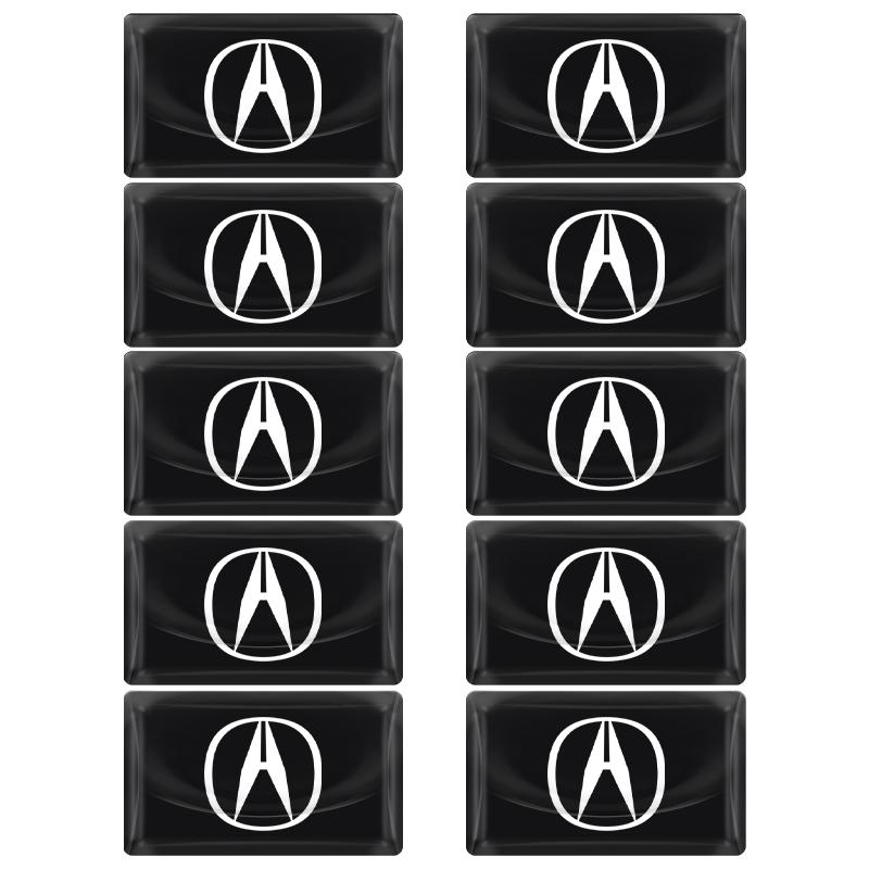 10Pcs Carbon Fiber Steering Wheel Car Logo Emblem 3D Stickers For BMW Mercedes benz Alfa Romeo Dodge Renault Mini Mazda Opel Toyota Ford Jeep Honda