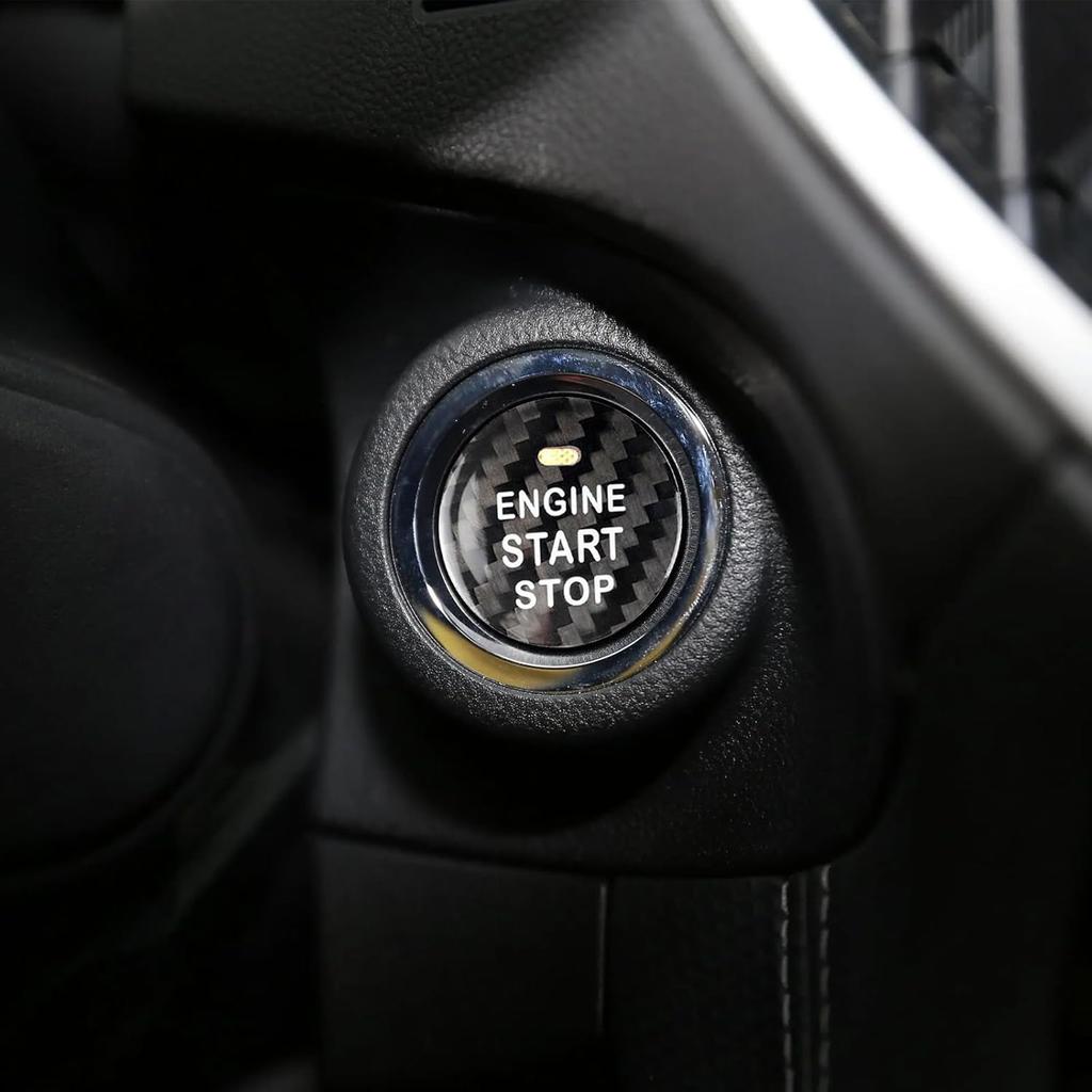 Carbon Fiber Push Start Button Cover Compatible with Subaru WRX 2015-2019 Forester Outback 2013-2020 XV Legacy 2014-2020 Engine Start Stop Keyless