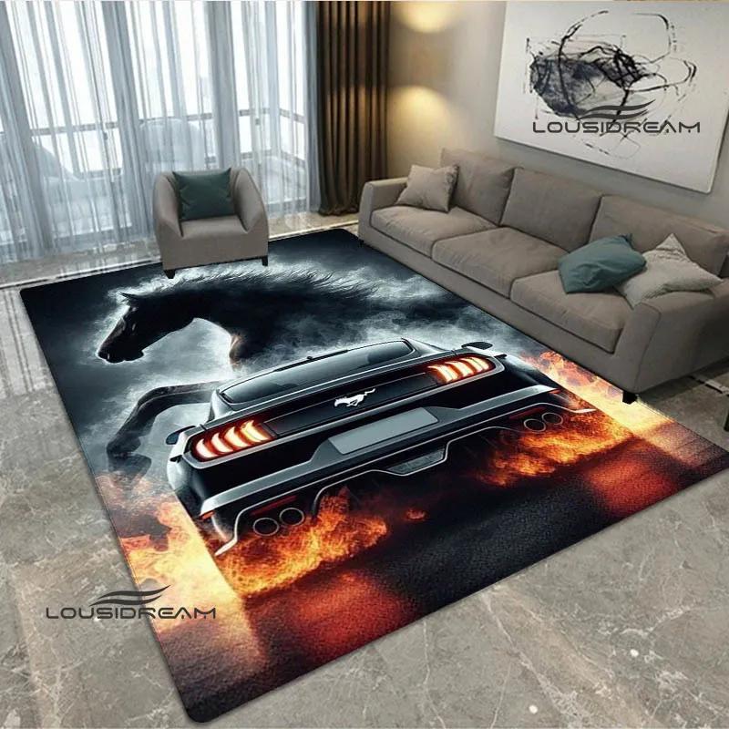 3D M-Mustang car logo printed carpet kitchen mats Non -slip carpet outdoor carpets area rug bedroom decor birthday gift