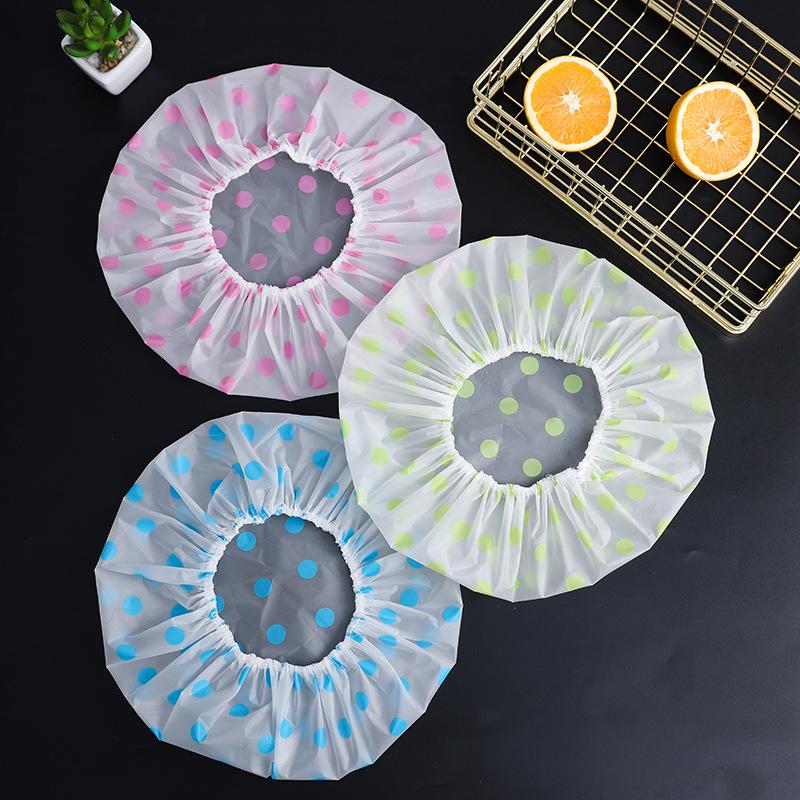 EVA Waterproof Disposable Shower Cap with Cartoon Print - Oil and Smoke Proof