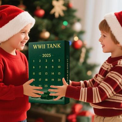 24 Days Christmas Countdown Calendar Christmas Tree Tank Model New Year Xmas Gift Advent Iconic Tank Ornament Calendar