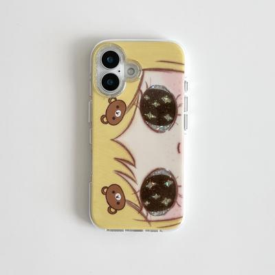 Phone Case for Samsung Galaxy A37 A57 A17 A07 A56 A36 A26 A73 A55 A54 A23 A14 A13 4G 5G Back Cover Cartoon Big Eyes Girl