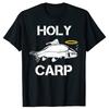 Funny Holy Carp Fishing T Shirts Men Women Casual Cotton Humor Tee Christmas Short Sleeve Unisex Loose Angler Fisherman Clothing