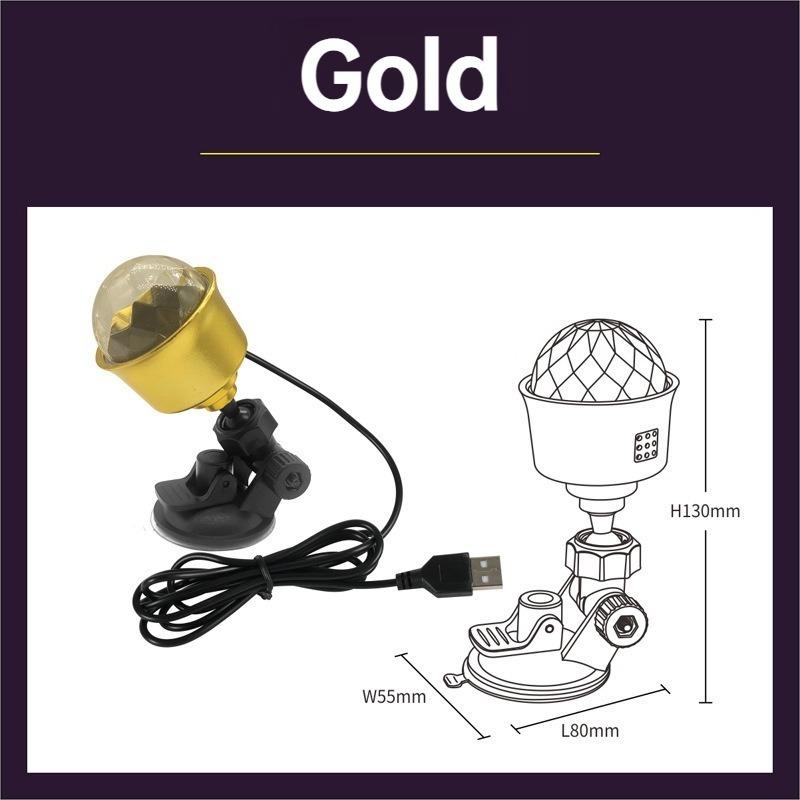 RGB Sound Activated LED Disco Ball Light with Remote Control Rotating DJ Stage Lamp for Home Car Party Club Christmas Decoration