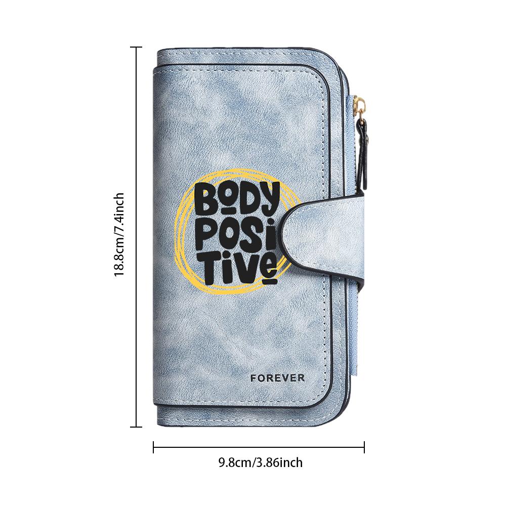 Body Positive Print Long Wallet Fashionable Portable Purse for Daily Use