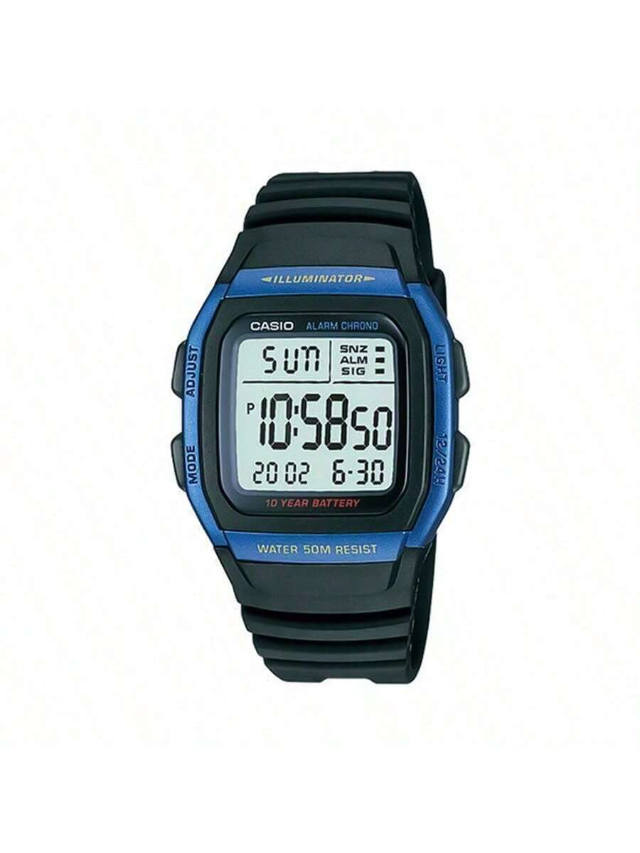 

Многофункциональные цифровые часы Casio серии Sports, Стандартные часы для мальчиков, Кварцевые, Классический циферблат, Цифровой дисплей, Для активного отдыха, Дайвинга, - W-96H-2A чёрный