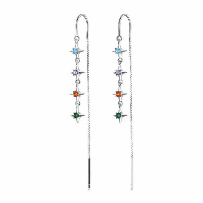 Stylish Women s Rhinestone Tassel Moon Earrings - INS Inspired, Sweet & Cool, Long European & American Trend
