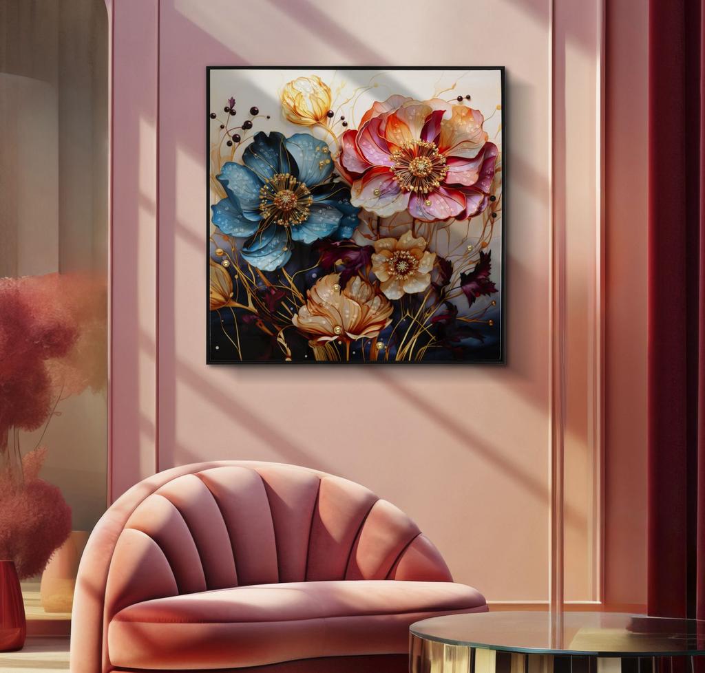 Laquared Wall Panting With Frame Narcy -A- 82X4X82