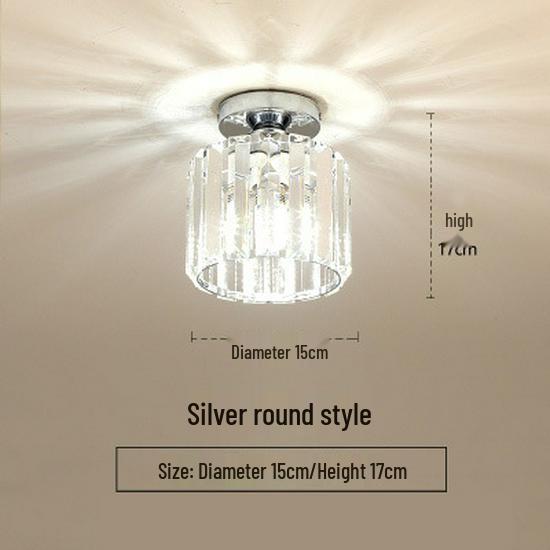 Elegant Gold Crystal Chandelier for Corridor, Balcony, or Cloakroom - Surface-Mounted Decorative Downlight